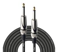 Stagg Deluxe Instrument Cable, 1/4" 6.35mm Jack To Jack, Heavy-Duty Connectors, 6 Metres / 20 Feet, Black