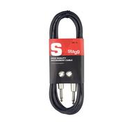 Stagg Deluxe Instrument Cable, 1/4" 6.35mm Jack To Jack, Heavy-Duty Connectors, 6 Metres / 20 Feet, Black