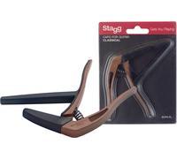 STAGG SCPX-FL DKWOOD Dark Wood Effect Flat trigger Capo for Classical Guitar
