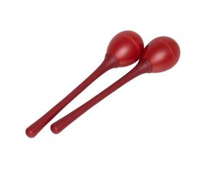 Stagg Long Handled Plastic Egg Maracas Red