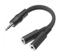 Stagg YC-01/J2JFH Small Stereo Jack to 2 Small Female Mono Y Cable - Black