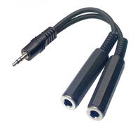 Stagg YC-01/1J2PFSH Small Stereo Jack to 2 Small Female Stereo Y Cable - Black