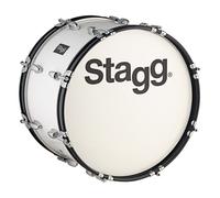 Stagg 22082 18 x 10-Inch Marching Bass Drum with Strap and Beater - White