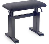 Stagg Matt black hydraulic piano bench with fireproof black velvet top