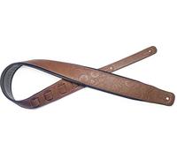 Stagg Mexican Sugar Skull Leather Style Guitar Strap Brown - SPFL30 MEX BRW
