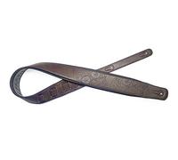 Stagg Mexican Sugar Skull Leather Style Guitar Strap Dark Brown - SPFL30 MEX DBRW