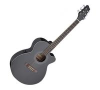 Stagg Mini Jumbo Spruce / Mahogany Cutaway Guitar Black