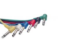 Stagg SPC060L E 60cm Mono Angled Patch Cable - Multicolour (Pack of 6)