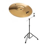 Stagg Myra 18 Rock Crash Cymbal & Gear4music Boom Arm Stand Black