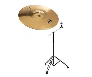 Stagg Myra 18 Rock Crash Cymbal & Gear4music Boom Arm Stand Black
