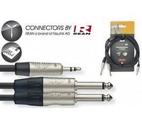 Stagg N-Series Stereo Mini Jack - 2 x Mono 1/4 Jack - 2 Metre