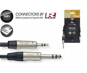 Stagg N-Series Stereo Mini Jack - Stereo 1/4 Jack Cable - 1 Metre