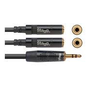 Stagg 21409 10 cm Headphone Splitter Adapter Y Cable - Black