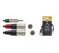 Stagg NYC1/MPS2XMR 1m/3ft Stereo Mini Jack to Twin Male XLR Cable (NEW)