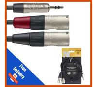 Stagg NYC2/MPS2XMR 2m Mini TRS Stereo 3.5mm Jack to 2x Male XLR Cable