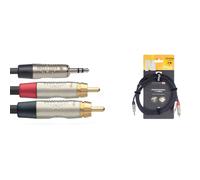 Stagg NYC3/MPS2CMR 3m/10ft Stereo Mini Jack to Twin RCA Phono Cable (NEW)