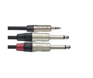 Stagg NYC3/MPS2PR N Series Stereo Mini Phone Plug to 2x Mono Phone Cable