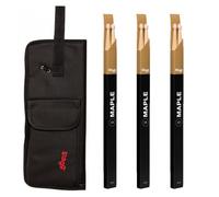 Stagg Nylon Stick Bag & Maple 5B Drumsticks Wood Tip