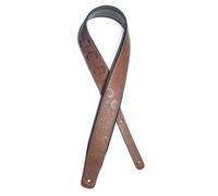 Stagg Mexican Sugar Skull Leather Style Guitar Strap Brown - SPFL30 MEX BRW