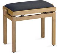 Stagg PB39 NATM VBK Piano Bench - Matte Natural with Black Velvet Top