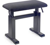 Stagg PBH 780 BKM VBK Hydraulic Piano Bench, Matte Black with Black Velvet Seat Cushion