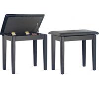 Stagg Piano Bench Black Matte With Vinyl Seat In Black And Storage Compartment