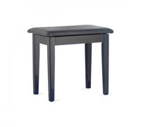 Stagg Piano Bench with Storage Black Vinyl Gloss Black