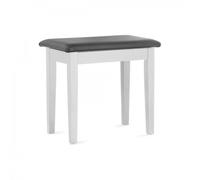 Stagg Piano Bench with Storage Black Vinyl Matte White