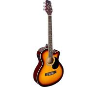 Stagg SA20ACE SNB Auditorium Cutaway Electro-Acoustic Guitar - Sunburst Red