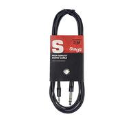 Stagg Music Stereo Cable SAC3MPSPS 3.55mm to 1/4 Inch Stereo Jack 3m Black