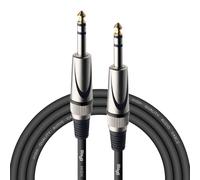 Stagg SAC3PS DL 3m Deluxe Jack to Jack Instrument Cable | Guitar jack cable, 6.3mm jack male to male, black - for stage, studio, home & school use