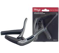 Stagg SCPX-CU CARBON Curved Trigger Capo for Acoustic or Electric Guitar - Carbon