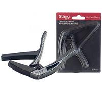 STAGG SCPX-CU Carbon Fibre Effect Curved Trigger Capo for Acoustic/Electric Guitar