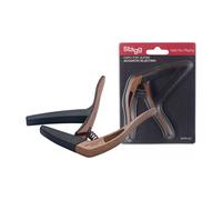 STAGG SCPX-CU DKWOOD Dark Wood Effect Curved Trigger Capo for Acoustic/Electric Guitar