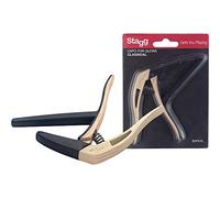 STAGG SCPX-FL CLWOOD Light Wood Effect Flat Trigger Capo for Classical Guitar