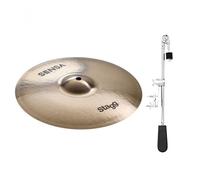 Stagg Sensa 12 Ocean Splash Cymbal & Gear4music Deluxe Weighted Cymbal Arm
