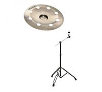 Stagg Sensa 16 Or hina Cymbal & Gear4music Boom Arm Stand Black