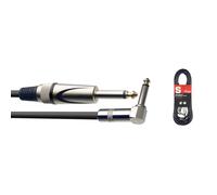 Stagg SGC6PL DL 6m/20ft Right Angle Jack to Straight Jack Cable