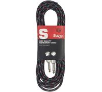 Stagg SGC6VT BK 6m S Series Vintage Tweed Instrument Cable - Black