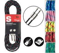 Stagg SGC6VT BK 6m S Series Vintage Tweed Instrument Cable - Black