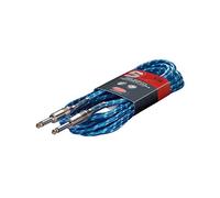 Stagg SGC6VT BL 1/4" Inch (6.35mm) 6m/20ft Guitar Lead - Jack to Jack TS Mono Unbalanced Male to Male Guitar Instrument Cable Lead for Electric Guitar, Bass, Amp, Keyboard, Speakers, Mixing Desks and Studio - Blue Tweed