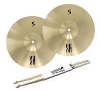 Stagg SH-HM13R Medium Hi-Hat Cymbals with Keepdrum Drum Sticks