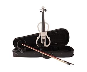 Stagg Shaped Electric Violin Outfit White