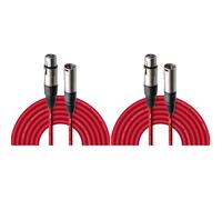 Stagg SMC6 CRD 6 m XLR to XLR Microphone Cable - Red (Pack of 2)