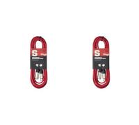 Stagg SMC6 CRD 6 m XLR to XLR Microphone Cable - Red (Pack of 2)