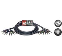 Stagg SML3/8P8P E Pro-Series 3m 8 Mono Jack to 8 Mono Jack Loom - Black