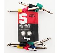 Stagg SPC008L E 6 x L-Jack 6.3 Mono Patch Cable with Moulded Plastic Connector