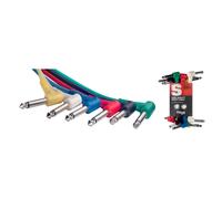 Stagg SPC010L E 10cm/4 inch Right Angled Jack Patch Cables (6 Pack)