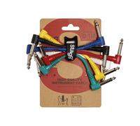 Stagg SPC010L E Mono Patch Cable 6-Pack 10cm Right-Angle Jack to Jack