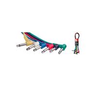 Stagg SPC015L E 15cm/6 inch Moulded Right Angled Jack Patch Cables (6 Pack)